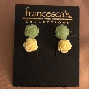 Two pair of rose earrings
